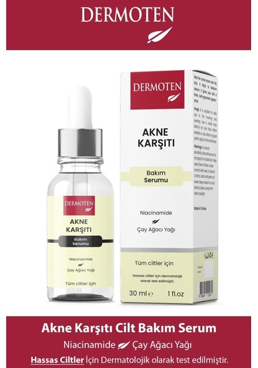 Dermoten Çay Ağacı Yağı & Niacinamide Akne Karşıtı Bakım Serumu 30 ML