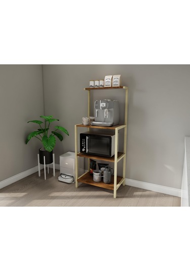 Sali Kahve Köşesi Çok Amaçlı Mutfak Mikrodalga Dolabı Amalfi Renk