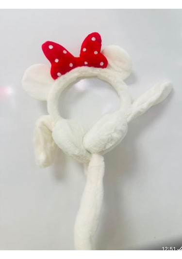 Gala Sesli Harektli Mıckey Mause Çocuk Peluş Kulaklık Krem