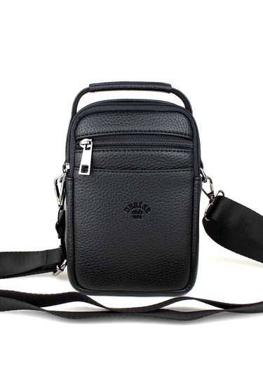 Erkek Siyah Çok Cepli Askılı El Ve Omuz Çantası Siyah