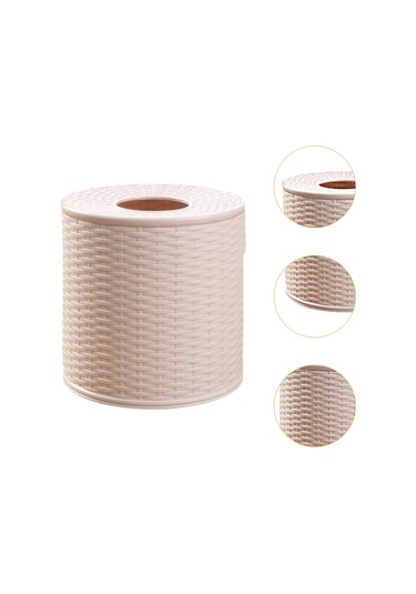 Homyl Rulo Kağıt Kutusu Pratik Süs Peçete Saklama Araba Bej Bej