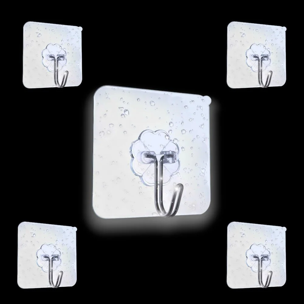 5 Adet Şeffaf Güçlü Duvar Askısı Yapışkan Askılık Vantuz Kanca Mutfak Banyo Düzenleyici