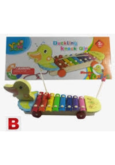 Ahşap Tekerli Figürlü Çekçek Selefon - Ksilofon Tavus Kuşu