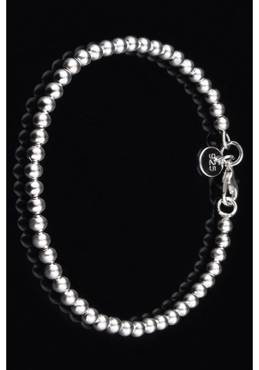 Gümüş Top Erkek Bileklik Zincir 20Cm 9Gr 4Mm Msn19B