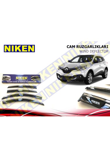Renault Kadjar Cam Rüzgarlığı 4Lü Kromlu 2015-2016-2017-2018 Nike
