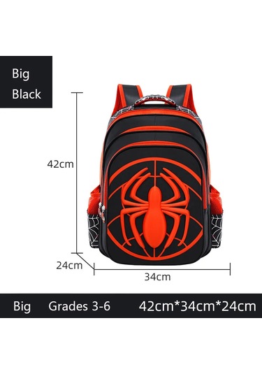 Big--black Örümcek Sırt Çantası Kutusu Seti Boys İçin Okul Siyah