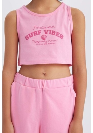 DeFacto Kız Çocuk 2'li Takım Baskılı Atlet Şort E4897A825SMPN164 Pembe