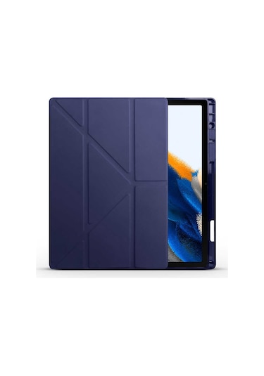 Samsung Galaxy Uyumlu Tab A8 X200 10.5inç Kılıf Kalem Bölmeli Silikon Smart Cover Tablet Kılıfı