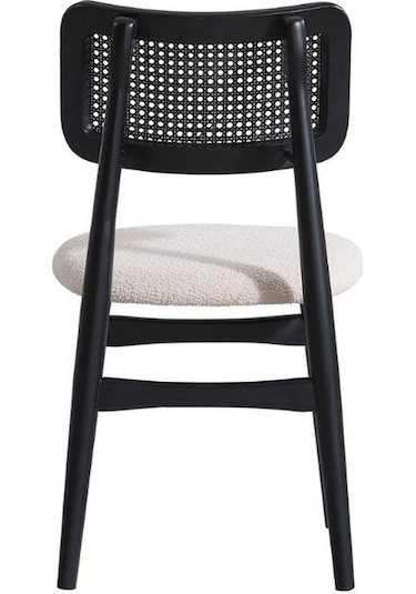 Helios Hazeranlı Ahşap Bohem Sandalye Siyah - Krem