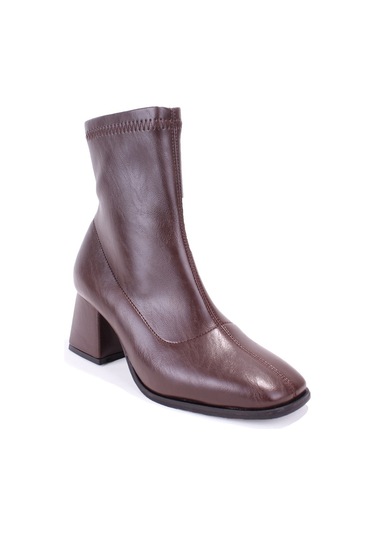 Dagoster Dza07-1277101 Kahve Klasik Topuklu Kadın Bot Kahve