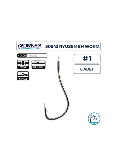 Owner 50843 Ryusen Bh Worm Tırnaklı İğne 1 8 Adet Beyaz