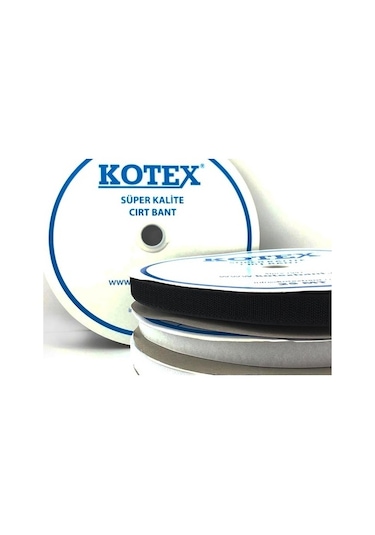 Kotex Cırt Bant 3 Cm Dikilebilir 10 Metre Siyah/Beyaz