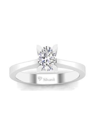 0,50 Karat F Renk Uluslararası Sertifikalı Pırlanta Oval Yüzük (464658017)