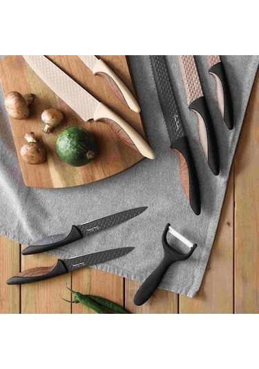 Pierre Cardin Pluto Çelik - Krom 4 Parça Bıçak Seti Siyah