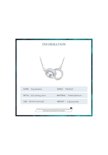 Bamoer 925 Ayar Gümüş Zarif Parlaklık Zirkon Çift Yüzük Kolye Kolye Kadınlar İçin Doğum Günü Hediyesi Moda Takı