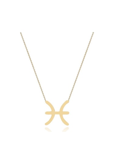 14 Ayar Sarı Altın Balık Burç Kolye