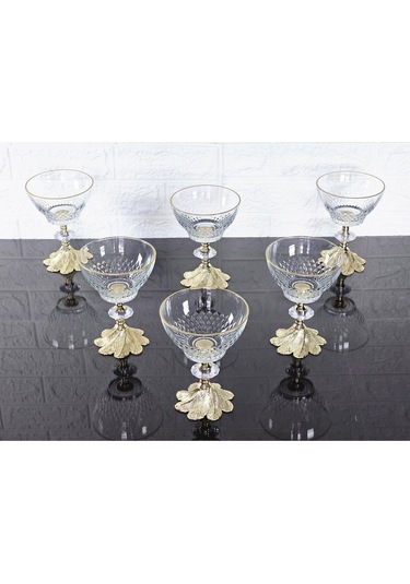 Paşabahçe Serisi Infınıty Kase & Magnolıa Kase & Dondurmalık & Şekerlik Semerkand Gold Döküm Ayaklı Naturel