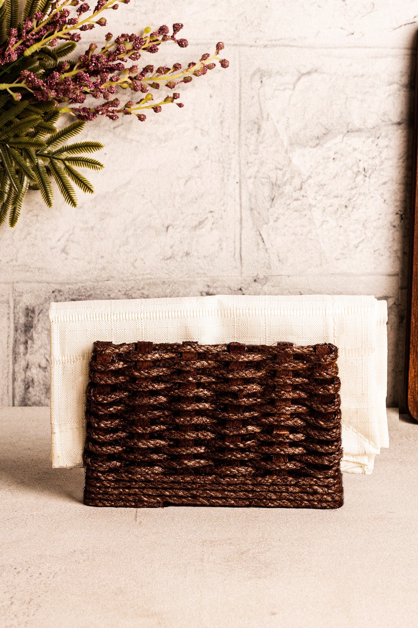 Snippy Haserya - Ahşap Peçetelik Masaüstü Peçete Organizeri Kahverengi