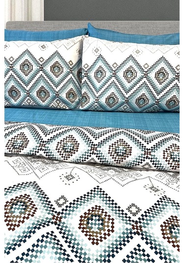 Tek Kişilik Ranforce Nevresim Takımı Düz Çarşaflı Bohemıan Petrol