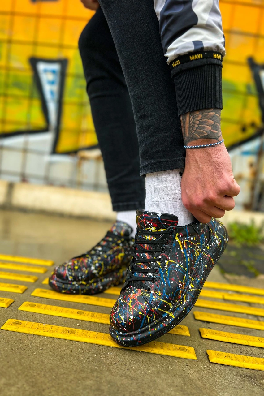 Ch254 - Cst Pittura Erkek Ayakkabı 498 Sarı / Mavı / Kırmızı Splu Antrasit