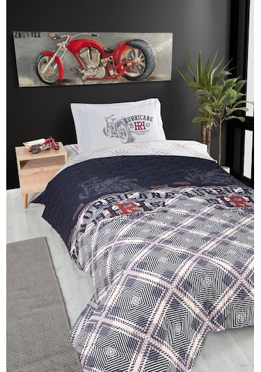 Kapitoneli Ranforce Genç Nevresim Takımı Hurrıc Gri