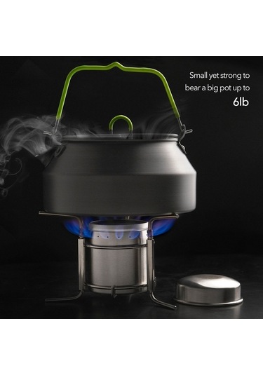 Ganzhoushop Yakıt Taşınabilir Soba Katlanır Katı Kamp Alkol Alkol Kb Gümüş