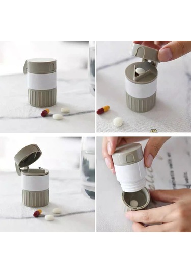 Mufunye 4 Lü İlaç Seti: Kesici, Saklama, Öğütücü Ve Bardak İle Pratik Kullanım