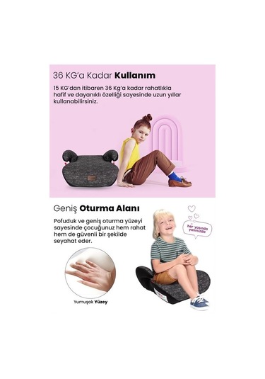 Babydoor Motto 15-36 Kg Yükseltici Oto Koltuğu Ultra Comfort Yükseltici - Siyah