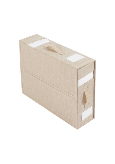 Hangfox Katlanabilir Çarşaf Ve Nevresim Saklama Kutusu, Fermuarlı, Beç Rengi, Tekli - Yatak Örtüsü Düzenleyici Bej