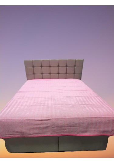 Pike Yazlık Zmrt Fuşya Çift Dolgun Malzeme V Çizgili Desen Pamuk Fuşya - Beyaz