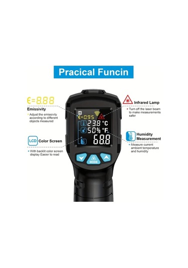 Motion003 Mestek Ir01a Dijital Kızılötesi Termometre Temassız -50 C İla 800 C Lcd Ekran P