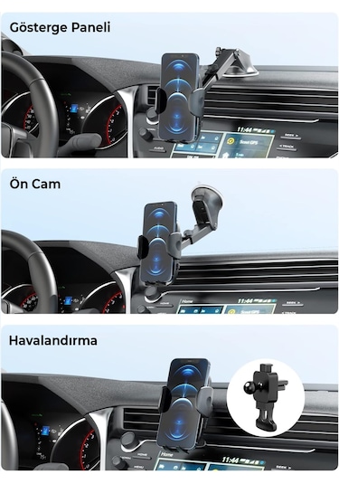 Bix Bxch7 Çift Fonksiyonlu Araç İçi Vantuzlu Telefon Tutucu Siyah