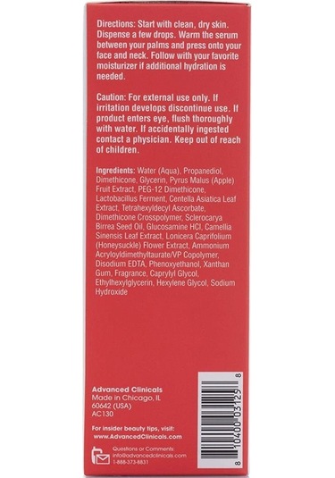 Advanced Clinicals Cica Kırşıklık Karşıtı Yüz Serumu 52 ML