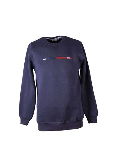 Trender 26kl71g08006 Füme Erkek Sweatshirt 0 Yaka 3 İp Füme