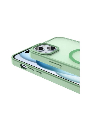 iPhone Uyumlu 13 Kılıf Magsafe Şarj Özellikli Mat Arka Yüzey Redclick Sio Kapak - Açik Yeşil