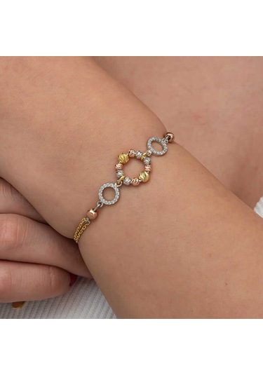 Gümüş Renkli Halka Dorika Bileklik Gümüş