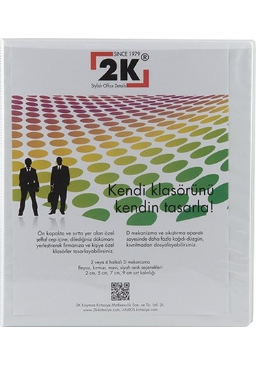 2k 2 Halkalı Klasör Pvc Cepli 3 Cm Renk -  Siyah