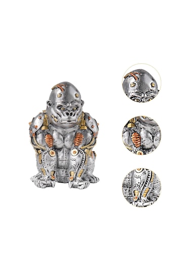 Suntek Mekanik Goril Heykeli Masa Üstü Süsleme I El 13,2cmx19cmx13,7cm