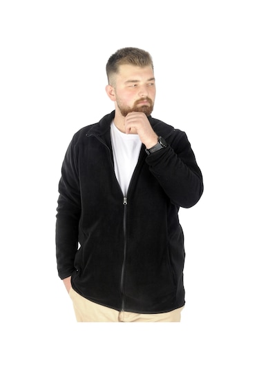 Mode Xl Büyük Beden Erkek Fermuarlı Polar Hırka Dik Yaka 22550 Si