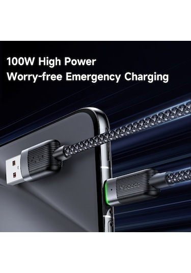 Mcdodo Ca-5650 1.2m Usb-a'dan Usb-c'ye 6a Hızlı Şarj Kablosu Manyetik Veri Kablosu