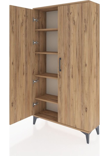 Arges Dolap 4 Raflı 2 Kapaklı 88x30x163 Çam-çam Çam