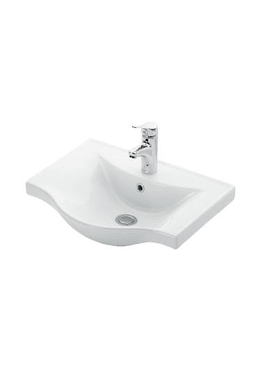Yıldız 55+35 Cm Atlantik Çam- Antrasit Gri Mat Mdf Seramik Lavabo Antrasit - Atlantik Çam