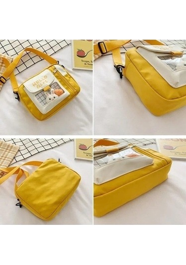 Tongxida Bosphorusboutique Yeni Versiyonu Pembe Omuz Öğrenci Mcrtrade Maç Küçük Kore Kız Kare Kanvas Kadın Fonksiyonlu Çanta Pembe