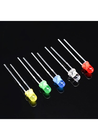 5 MM Led Seti 5 Renk Elektronik Işık Kaynağı Lamba Gösterge Uyarı Sinyali 100 Adet