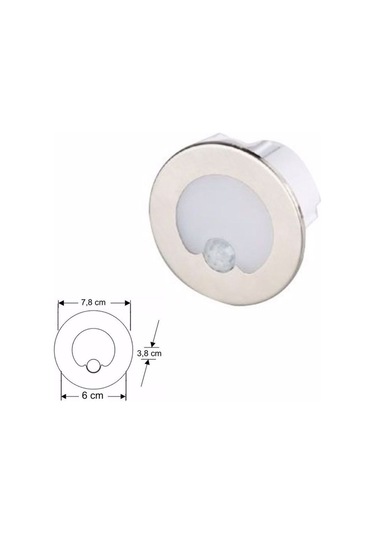 Sensörlü Koridor Aydınlatma Yuvarlak Satin 1,5w Ct-5174 3200k Gün Işığı Diğer