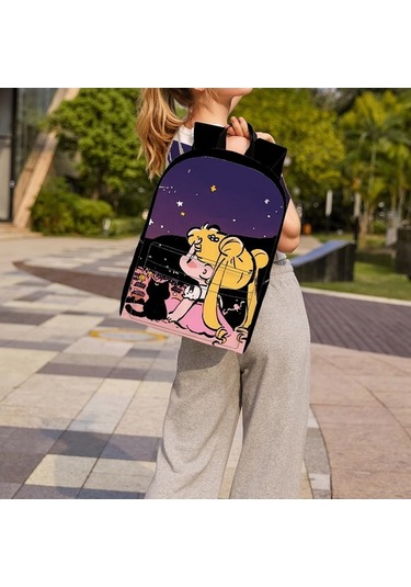 Trendooze Uygun, Siyah Siyah Sırt Seyahat, Sailor Organizasyon Moon Kawaii Karikatür, İş İnç İle, İçin, Genç, Dizüstü Çoklu Cf95 Çantası, Çalışması Bölmeleri Bilgisayara 15.6 Cf Siyah