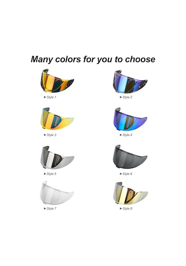 Wezone Z8 Kask İçin Değiştirme Camı - Uv, Toz, Çarpıntı Ve Sis Koruyucu, Pratik Montajlı Revo Mavi/çay Rengi