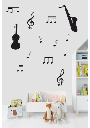 Müzik Ve Notalar Dekortaif Duvar Sticker