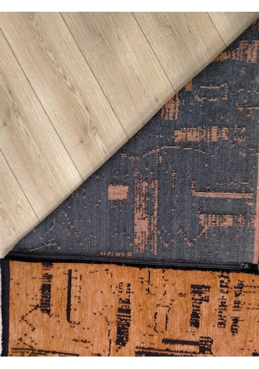 Çam Halı Bodrum Bdr 116 Kiremit Özel Latex Kaymaz Tabanlı Kilim