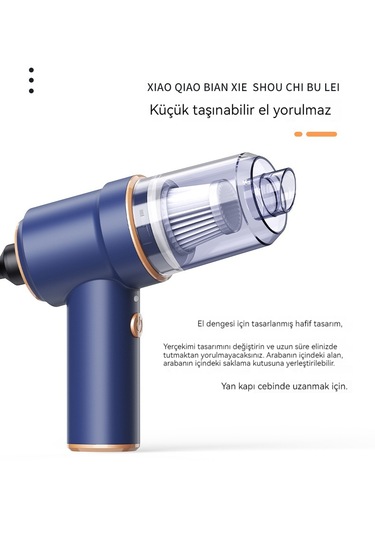 Akülü Mini Şarjlı Dik Süpürge - Siyah